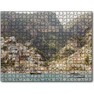 Cakapuzzle Deniz ve Yalçın Kayalıklardaki Evler Mdf 120 Parça Puzzle