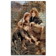 Cakapuzzle Dere Kenarında Çocuklar ve Ördek Yavruları Ahşap 1000 Parça Puzzle