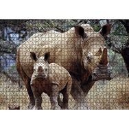 Cakapuzzle Dev Anne Gergedan ve Sevimli Yavrusu 120 Parça Ahşap Puzzle