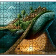Cakapuzzle Dev Balinanın Sırtındaki Şehir Mdf 120 Parça Puzzle