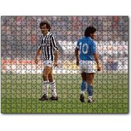 Cakapuzzle Diego Maradona Michel Platini Mdf 120 Parça Puzzle