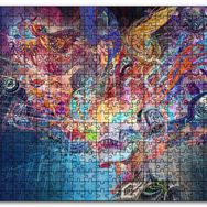 Cakapuzzle Dijital Soyut Hayal Gördüren Resim Mdf 120 Parça Puzzle