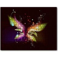 Cakapuzzle Dijital Soyut Işık Oyunu Kelebek Figürü 120 Parça Puzzle
