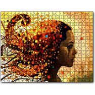 Cakapuzzle Dijitalfigüratif Resim Üzgün Kadın Görseli Mdf 1000 Parça Puzzle