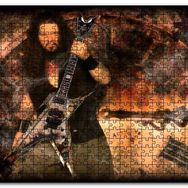 Cakapuzzle Dimebag Darrell Gitarı ve Arkaplanda Dev Saat Mdf 1000 Parça Puzzle