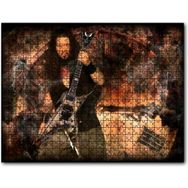 Cakapuzzle Dimebag Darrell Gitarı ve Arkaplanda Dev Saat Mdf 500 Parça Puzzle
