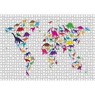 Cakapuzzle Dinozorlardan Oluşan Dünya Haritası 120 Parça Ahşap Puzzle