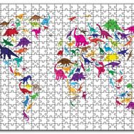 Cakapuzzle Dinozorlardan Oluşan Dünya Haritası Mdf 1000 Parça Puzzle