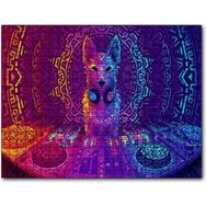 Cakapuzzle Dj Köpek ve Saykodelik Desenler Mdf 255 Parça Puzzle