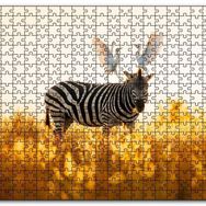 Cakapuzzle Doğada Zebra ve Kuşlar Görseli Mdf 255 Parça Puzzle