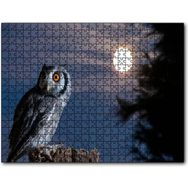 Cakapuzzle Dolunay ve Kütüğün Üzerindeki Baykuş Mdf 255 Parça Puzzle