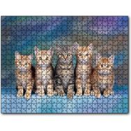 Cakapuzzle Dört Yavru Sarmanın Arasındaki Tekir Mdf 120 Parça Puzzle
