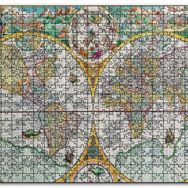 Cakapuzzle Dünya Haritası Latince ve Resimli Mdf 255 Parça Puzzle