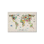 Cakapuzzle Dünya Haritası Ülkeler ve Simgeleri Mdf 120 Parça Puzzle