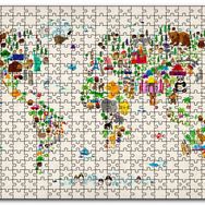 Cakapuzzle Dünya Haritası Ülkeler ve Simgeleri Mdf 120 Parça Puzzle