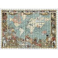 Cakapuzzle Dünya Haritası ve Bazı Halklar 1886 Yılı Mdf 500 Parça Puzzle