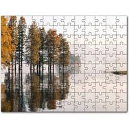 Cakapuzzle Durgun Gölde Ağaçlar Sisli Arkaplan Mdf 255 Parça Puzzle
