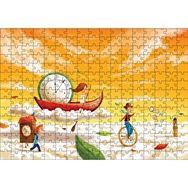 Cakapuzzle Düşler Ülkesinde Bulutlar Çocuklar ve Saatler Mdf 255 Parça Puzzle