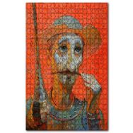 Cakapuzzle Düşünceli Don Kişot Kırmızı Arkaplan Ahşap 255 Parça Puzzle