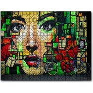 Cakapuzzle Duvar Boyama Kadın Portre ve Bisikletler 255 Parça Puzzle