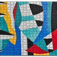Cakapuzzle Duvar Boyama Renkler Kavisler ve Şeritler Mdf 1000 Parça Puzzle
