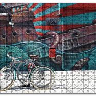 Cakapuzzle Duvar Boyama ve Önünde Bisikletler Mdf 500 Parça Puzzle