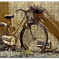 Cakapuzzle Duvar Önünde Eski Sarı Bisiklet Mdf 255 Parça Puzzle