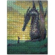 Cakapuzzle Ejderha Çocuk ve Günbatımında Bulutlu Gökler Ahşap 255 Parça Puzzle