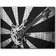 Cakapuzzle Elektrogitar Siyah Beyaz Kesitler Notalar Mdf 120 Parça Puzzle
