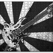 Cakapuzzle Elektrogitar Siyah Beyaz Kesitler Notalar Mdf 500 Parça Puzzle