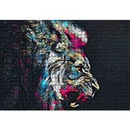 Cakapuzzle Erkek Aslan Renkli Fırça Darbeleri Siyah Zemin 1000 Parça Puzzle