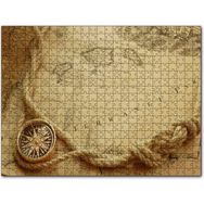Cakapuzzle Eski Harita Keten Halat ve Pusula 1000 Parça Puzzle
