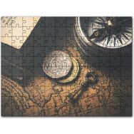Cakapuzzle Eski Harita Madeni Paralar Pusula ve Anahtar Mdf 120 Parça Puzzle