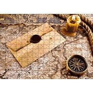 Cakapuzzle Eski Harita Mühürlü Mektup Mum ve Pusula Mdf 255 Parça Puzzle