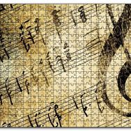 Cakapuzzle Eski Kağıt Dev Sol Anahtarı ve Notalar Mdf 120 Parça Puzzle