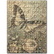 Cakapuzzle Eski Kart Postalda Kelebek Çiçek Görseli Ahşap 255 Parça Puzzle