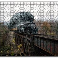 Cakapuzzle Eski Köprü ve Buharlı Kara Tren Mdf 120 Parça Puzzle