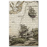 Cakapuzzle Eski San Pedro Haritası ve Gemiler Ahşap 1000 Parça Puzzle