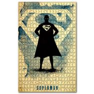 Cakapuzzle Eski Supermen Figürü ve Logo Görseli Ahşap 1000 Parça Puzzle