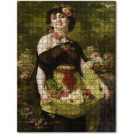 Cakapuzzle Eteğinde Çiçekleriyle Çiçekçi Kız 120 Parça Puzzle