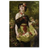 Cakapuzzle Eteğinde Çiçekleriyle Çiçekçi Kız Ahşap 255 Parça Puzzle