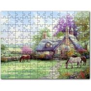 Cakapuzzle Evi ve Atlar Doğa Mdf 1000 Parça Puzzle