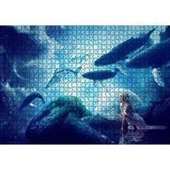 Cakapuzzle Fantastik Dünyanın Uçan Balinaları ve Genç Kız Mdf 1000 Parça Puzzle