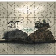 Cakapuzzle Fantastik Kitap Sayfaları Üstünde Eski Evler Mdf 1000 Parça Puzzle