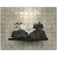 Cakapuzzle Fantastik Kitap Sayfaları Üstünde Eski Evler Mdf 255 Parça Puzzle