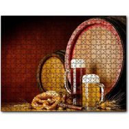 Cakapuzzle Fıçılar Buğday Başakları ve Biralar Mdf 120 Parça Puzzle