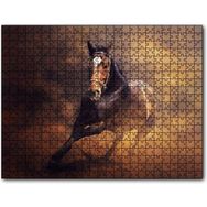 Cakapuzzle Fırtına İçinde Kahve Rengi At Görseli Mdf 1000 Parça Puzzle