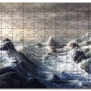 Cakapuzzle Fırtınada Dalgalı Okyanus ve Bulutlar Mdf 1000 Parça Puzzle
