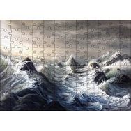 Cakapuzzle Fırtınada Dalgalı Okyanus ve Bulutlar Mdf 120 Parça Puzzle
