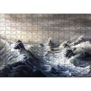Cakapuzzle Fırtınada Dalgalı Okyanus ve Bulutlar Mdf 255 Parça Puzzle
